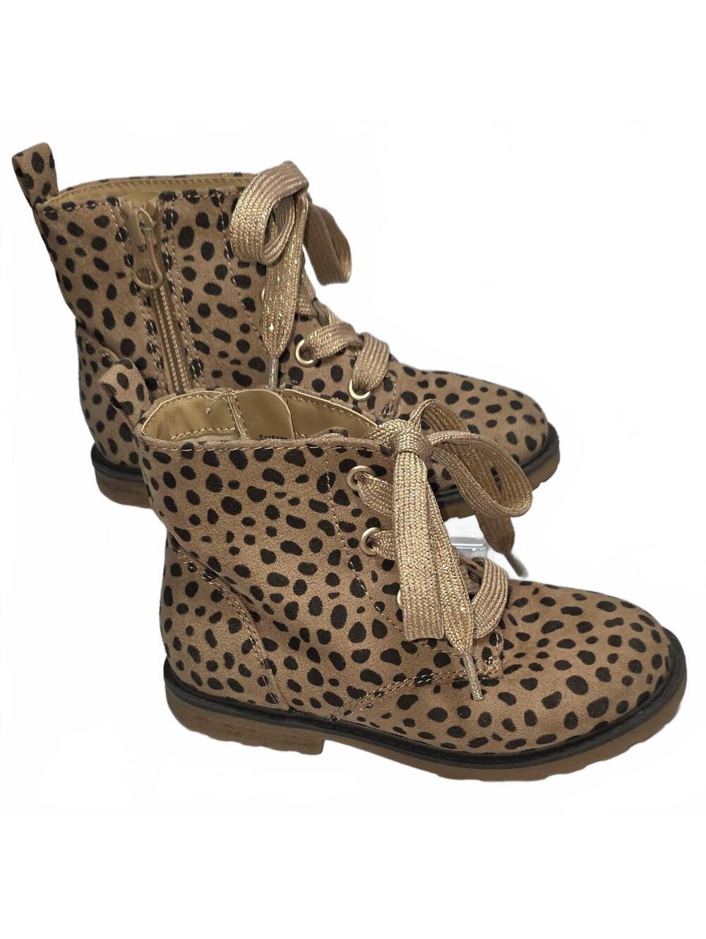 Cat & Jack Toddler Leopard Print Lace-Up Boots Size 10